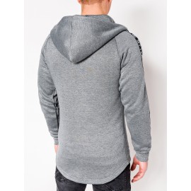 Vyriškas šviesiai pilkas džemperis su gobtuvu "Firn"
