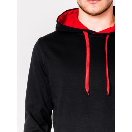 Vyriškas juodas su raudonu džemperis su gobtuvu "Camilo"